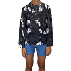 Floral Pattern Kids  Long Sleeve Swimwear