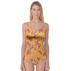 Floral Pattern Camisole Leotard 