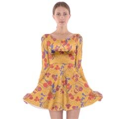 Floral Pattern Long Sleeve Skater Dress