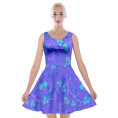 Floral Pattern Velvet Skater Dress