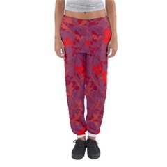 Red Floral Pattern Women s Jogger Sweatpants