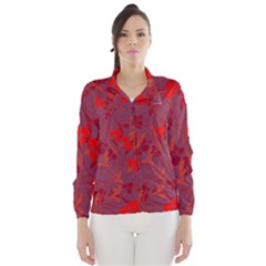 Red Floral Pattern Wind Breaker (women)