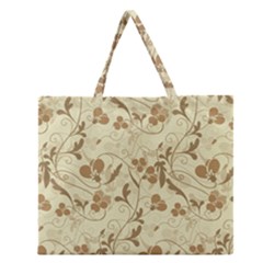 Floral Pattern Zipper Large Tote Bag by Valentinaart