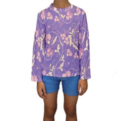 Floral Pattern Kids  Long Sleeve Swimwear