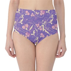 Floral Pattern High-waist Bikini Bottoms