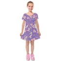 Floral pattern Kids  Short Sleeve Velvet Dress View1