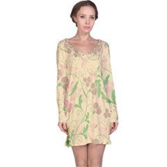 Floral Pattern Long Sleeve Nightdress