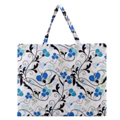 Floral Pattern Zipper Large Tote Bag by Valentinaart