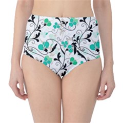 Floral Pattern High-waist Bikini Bottoms