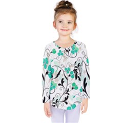 Floral Pattern Kids  Long Sleeve Tee