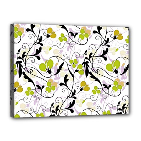 Floral Pattern Canvas 16  X 12  by Valentinaart