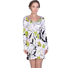 Floral Pattern Long Sleeve Nightdress