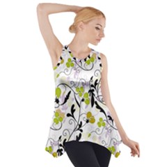 Floral Pattern Side Drop Tank Tunic