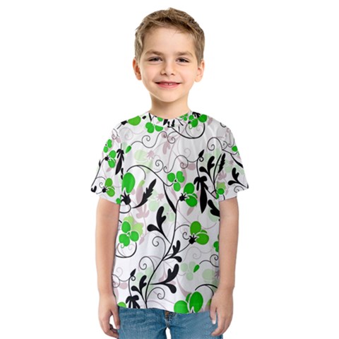 Floral Pattern Kids  Sport Mesh Tee by Valentinaart