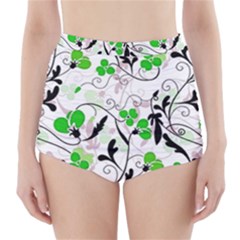 Floral Pattern High-waisted Bikini Bottoms