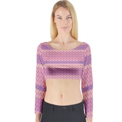 Pattern Long Sleeve Crop Top