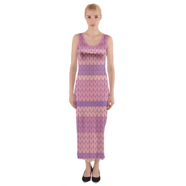 Pattern Fitted Maxi Dress