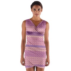 Pattern Wrap Front Bodycon Dress