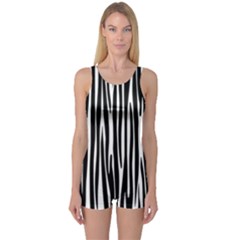 Zebra Pattern One Piece Boyleg Swimsuit by Valentinaart