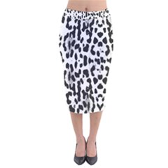 Animal Print Velvet Midi Pencil Skirt