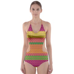 Pattern Cut-out One Piece Swimsuit