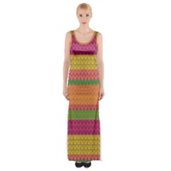 Pattern Maxi Thigh Split Dress