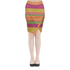 Pattern Midi Wrap Pencil Skirt