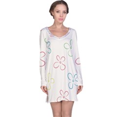 Flower Background Nature Floral Long Sleeve Nightdress by Simbadda