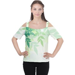 Spring Leaves Nature Light Women s Cutout Shoulder Tee