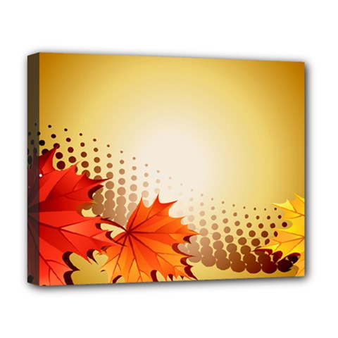 Background Leaves Dry Leaf Nature Deluxe Canvas 20  X 16   by Simbadda