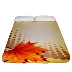 Background Leaves Dry Leaf Nature Fitted Sheet (queen Size)