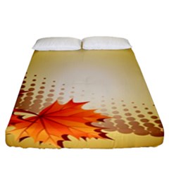 Background Leaves Dry Leaf Nature Fitted Sheet (california King Size)