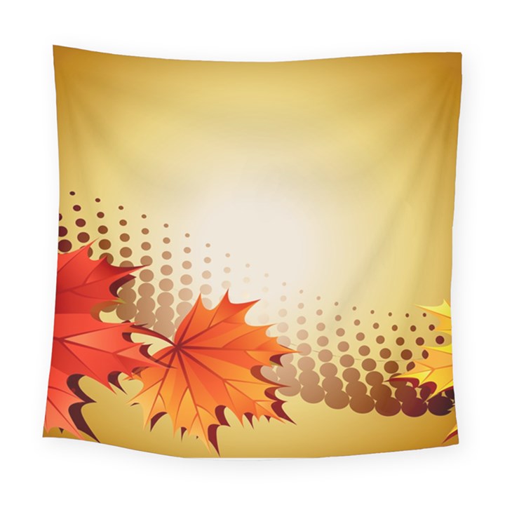 Background Leaves Dry Leaf Nature Square Tapestry (Large)