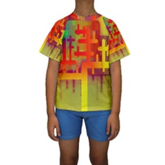 Binary Binary Code Binary System Kids  Short Sleeve Swimwear