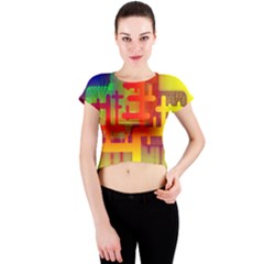 Binary Binary Code Binary System Crew Neck Crop Top by Simbadda