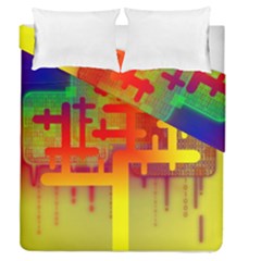 Binary Binary Code Binary System Duvet Cover Double Side (queen Size) by Simbadda