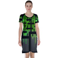 Binary Binary Code Binary System Short Sleeve Nightdress