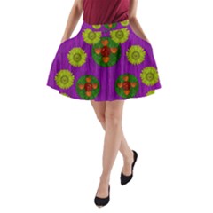 Buddha Blessings Fantasy A-line Pocket Skirt by pepitasart