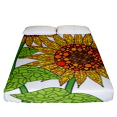 Sunflowers Flower Bloom Nature Fitted Sheet (king Size) by Simbadda