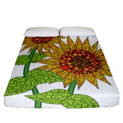 Sunflowers Flower Bloom Nature Fitted Sheet (california King Size) by Simbadda