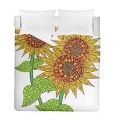 Sunflowers Flower Bloom Nature Duvet Cover Double Side (full/ Double Size) by Simbadda