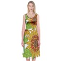 Sunflowers Flower Bloom Nature Midi Sleeveless Dress View1