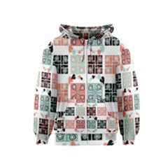 Mint Black Coral Heart Paisley Kids  Zipper Hoodie