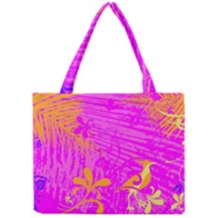 Spring Tropical Floral Palm Bird Mini Tote Bag by Simbadda