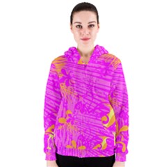 Spring Tropical Floral Palm Bird Women s Zipper Hoodie by Simbadda