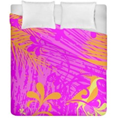 Spring Tropical Floral Palm Bird Duvet Cover Double Side (california King Size)