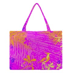 Spring Tropical Floral Palm Bird Medium Tote Bag by Simbadda