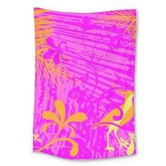 Spring Tropical Floral Palm Bird Large Tapestry