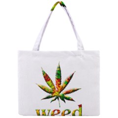 Marijuana Leaf Bright Graphic Mini Tote Bag by Simbadda