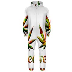 Marijuana Leaf Bright Graphic Hooded Jumpsuit (men)  by Simbadda